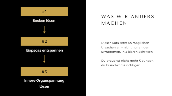 Kursfolie: die 3 Schritte Becken, Iliopsoas, Organe